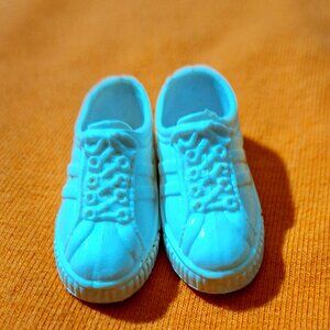 Vintage Ken Tennis Shoes Lace Up Sneakers WhiteSquishy Mattel 1970's